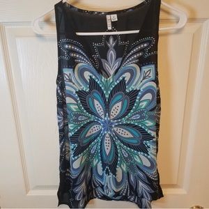 ELLE Sleeveless Shell Top Blue Purple
